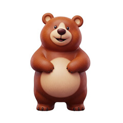 Naklejka premium 3d rendered friendly cartoon bear