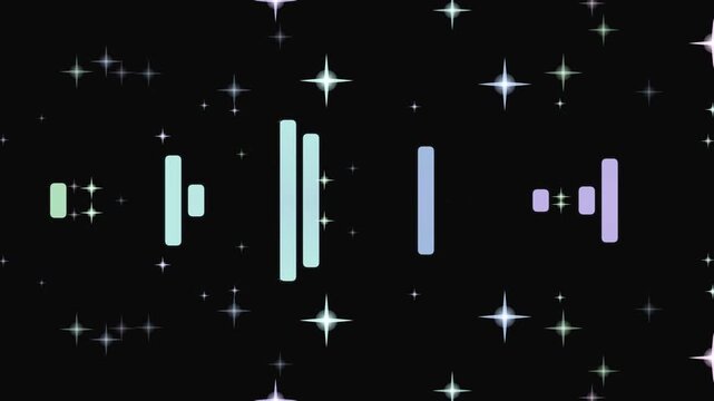 Abstract winter night city background with glowing stars and magical lights in a blue and black vector illustration