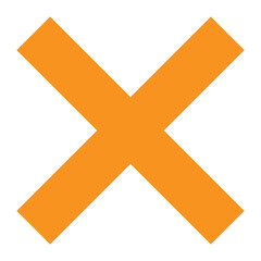Obraz premium Orange Cross Sign. Red Orange Cross Mark, No, Delete Icon. Stop Sign, Cancel Symbol.
