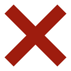Obraz premium Red Cross Sign. Red Cross Mark, No, Delete Icon. Stop Sign, Cancel Symbol.