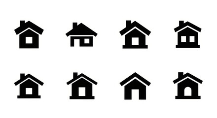House icons set. Home symbols collection.