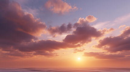 Fototapeta premium Beach sunset photorealistic vertical coastal scene