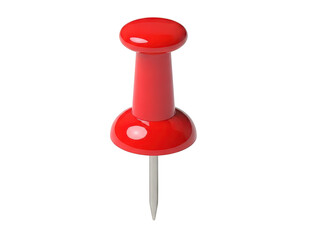 Fototapeta premium A red push pin on a white background