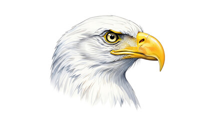 Obraz premium Eagle head illustration with detailed features on white background 