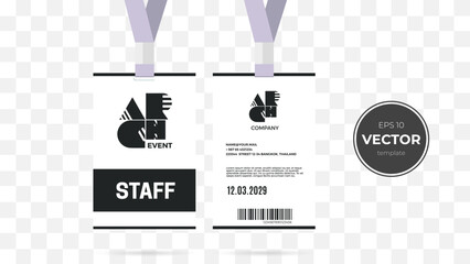 Staff identification badge template featuring a professional design