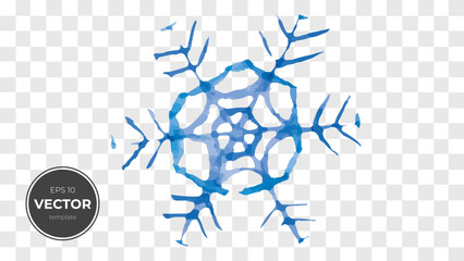 Artistic blue snowflake design with delicate branching patterns.