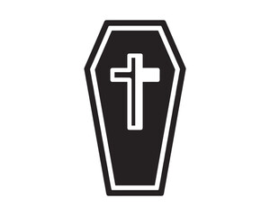 Fototapeta premium Eerie Event, Coffin Symbol, Graveyard Setting, Illustration, Dark Atmosphere, Close-up View, Afterlife Concept