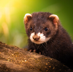 Fototapeta premium Polecat on the mound