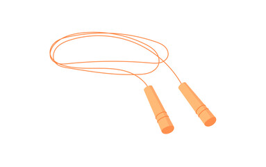 Flat skipping rope sticker in bright style. Vibrant tool for sport, gym workouts, or training. Compact fitness equipment designed for healthy physical activity and exercise.