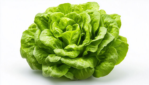 Green butter lettuce isolated on white background