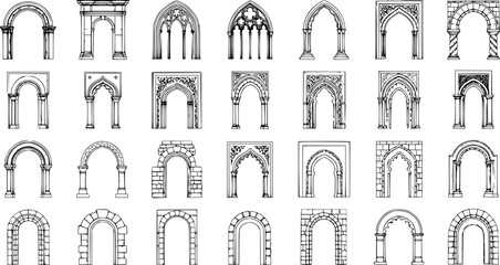 Variety of Arches: Architectural Design Elements Collection © pixsource