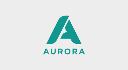 Aurora Logo Design with Stylized Letter A.