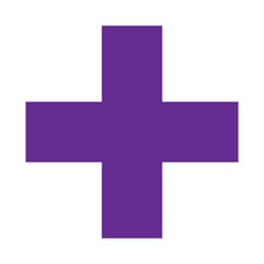 Obraz premium Purple Plus Icon. Purple Cross Sign, Plus Symbol Medical Logo Icon.