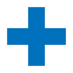 Obraz premium Blue Plus Icon. Blue Cross Sign, Plus Symbol Medical Logo Icon.