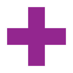 Obraz premium Purple Plus Icon. Purple Cross Sign, Plus Symbol Medical Logo Icon.