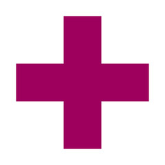 Fototapeta premium Pink Plus Icon. Pink Cross Sign, Plus Symbol Medical Logo Icon.