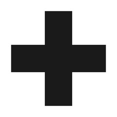 Fototapeta premium Black Plus Icon. Black Cross Sign, Plus Symbol Medical Logo Icon.