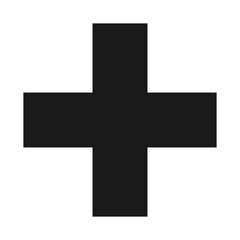 Obraz premium Black Plus Icon. Black Cross Sign, Plus Symbol Medical Logo Icon.