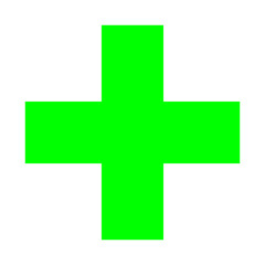 Fototapeta premium Green Plus Icon. Green Cross Sign, Plus Symbol Medical Logo Icon.