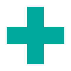 Fototapeta premium Green Plus Icon. Green Cross Sign, Plus Symbol Medical Logo Icon.