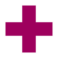 Obraz premium Pink Plus Icon. Pink Cross Sign, Plus Symbol Medical Logo Icon.
