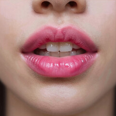 Naklejka premium photorealistic, bold, romantic pink lips pattern