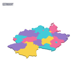 Fototapeta premium Germany political map of administrative divisions - federal states. Colorful isometric blank vector map.