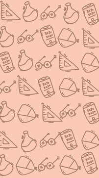 Seamless hand drawn education pattern with math and geometry icons ideal for backgrounds wallpapers packaging stationery and surface design.