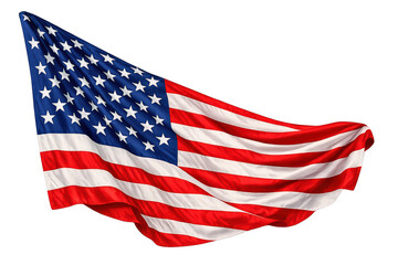 Obraz premium United states flag waving, symbolizing democracy, freedom, patriotism, and independence against a transparent background