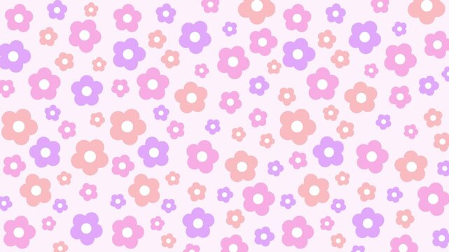 Cute background with colorful pastel floral patterns