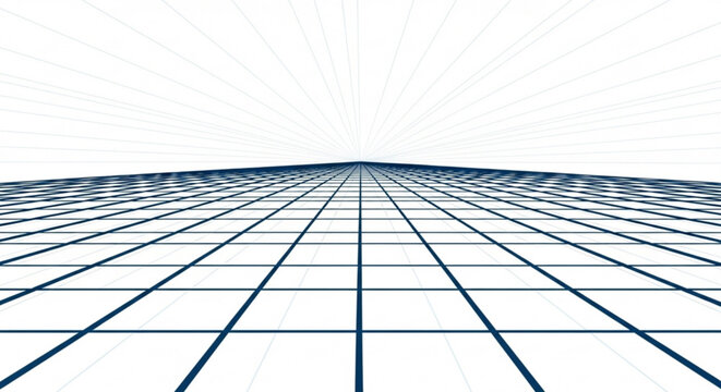 A modern skyscraper with a grid-like design and a white background