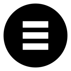 A identity symbol in the center. Isolated white symbol in black circle. Illustration on transparent background