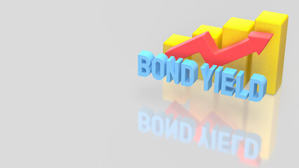 Rising Bond Yield Financial Growth Concept with Upward Arrow 3d render.