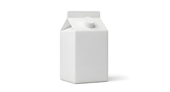 Blank white carton packaging for milk or juice with flip cap