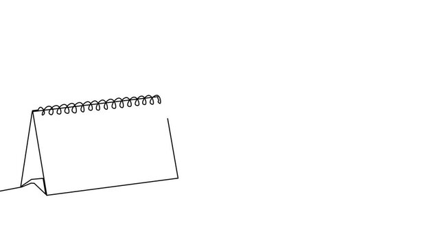 continuous one line calendar art agenda icon time illustration schedule sketch. outline art line calendar event calender lineart paper date appointment holiday business vector day diary month office
