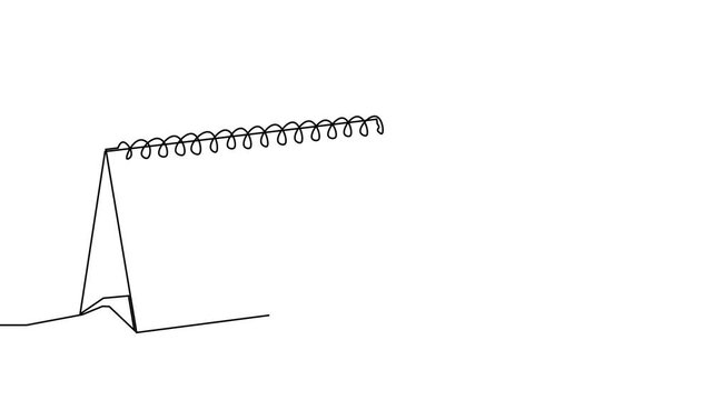 continuous one line calendar art agenda icon time illustration schedule sketch. outline art line calendar event calender lineart paper date appointment holiday business vector day diary month office