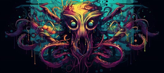 Kraken Dryad Monster Vector Illustrationshirt