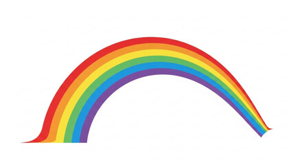 Obraz premium A colorful rainbow vector graphic with vibrant multicolored stripes on a white background