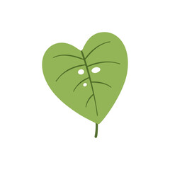 Green heart shaped leaf vector illustration for eco friendly nature symbol. © ImamSetia