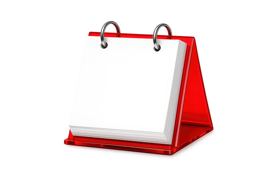 Desk calendar with blank white pages, perfect for customizing schedules, reminders, and daily planning. Transparent background