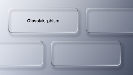 Fototapeta na wymiar Glassmorphism translucent UI element with blurred effect. Modern user interface design concept for website and application development.