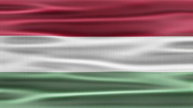 Hungary flag waving in the wind with high quality fabric texture