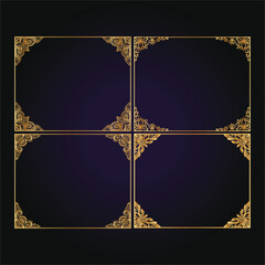 Abstract background with a golden ornamental frame and decorative vintage border design © artBit