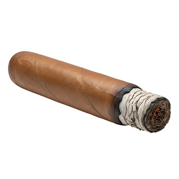 Burning cigar with ash ember light smoke close up texture detail cigarillo