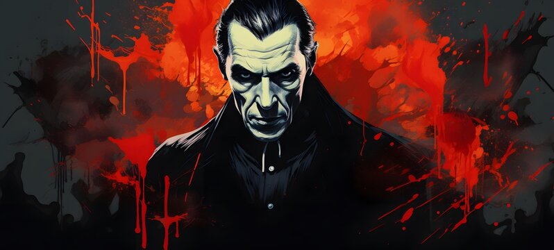 dracula vector illustration t-shirt design,generative AI