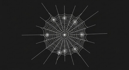 A minimalist vector illustration of a spider web on a dark background