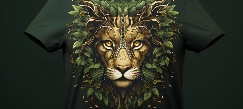 liger dryad vector illustration t-shirt design,generative AI