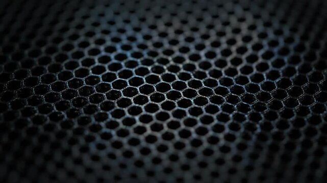 Dark Hexagonal Grid Pattern with Subtle Blue and Purple Hues.