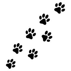 Minimalist animal paw prints in a simple composition © whaption65288