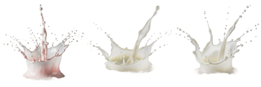 Yogurt drink splash isolated on white background, probiotic beverage liquid droplets, drinking yogurt pour, smoothie or lassi splash, yogurt drink photography, dairy liquid motion, food illustration